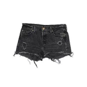 Lexi’s distressed black denim shorts